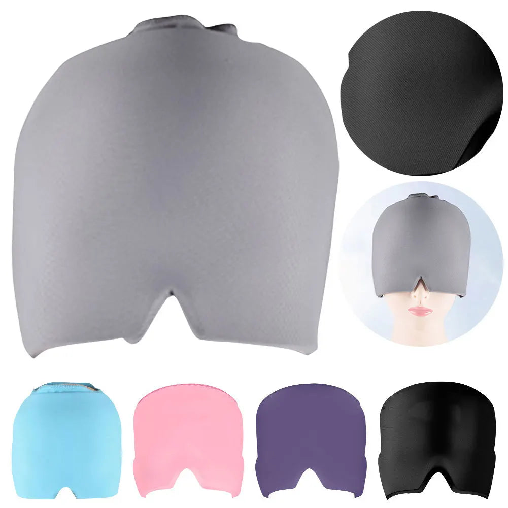 Bonnet de refroidissement en gel réutilisable pour les yeux gonflés, tête de glace ronde pour migraine, sauna froid, chapeau confortable pour les sinus