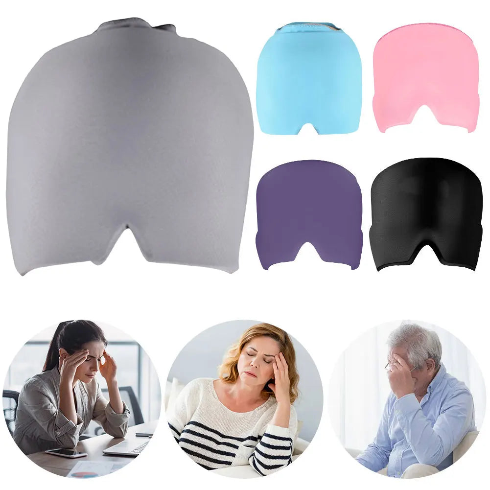 Bonnet de refroidissement en gel réutilisable pour les yeux gonflés, tête de glace ronde pour migraine, sauna froid, chapeau confortable pour les sinus