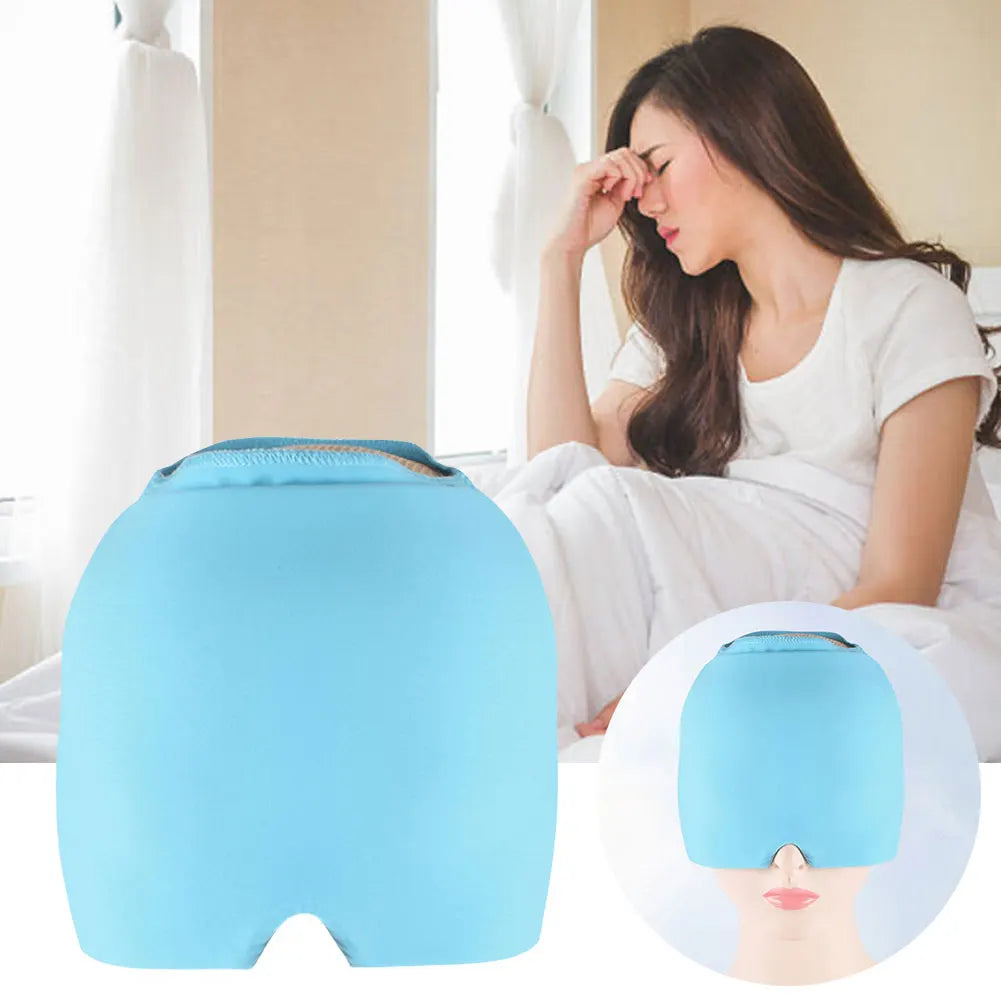 Bonnet de refroidissement en gel réutilisable pour les yeux gonflés, tête de glace ronde pour migraine, sauna froid, chapeau confortable pour les sinus